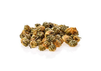 Dried chrysanthemum flower isolated on white background