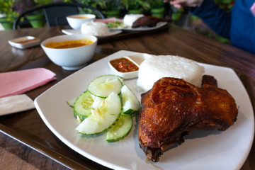 Steamed rice is a traditional food of Malaysian