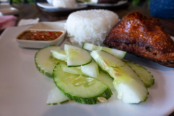 Steamed rice is a traditional food of Malaysian