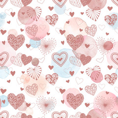 watercolor hearts pattern