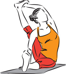 yoga posture woman fitness vector illustration