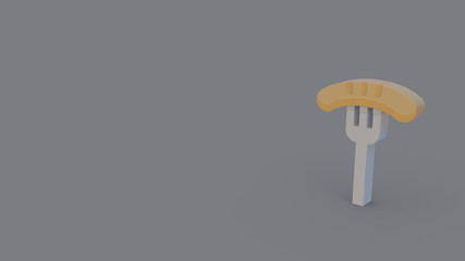 3d icon of sausage