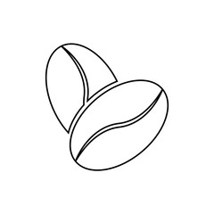 Line icon-  coffee beans, logo on white background