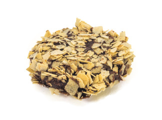 Chocolate chips cookies isolated on white.