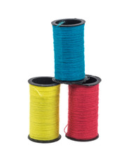 Multicolor sewing threads with isolated white background