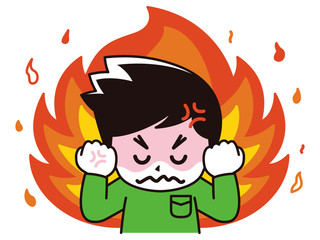 怒りが込み上げてきた若い男性