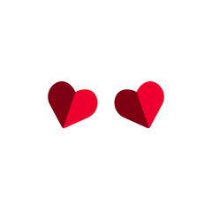 two heart icon. vector beautiful symbol EPS10