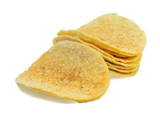 Potato chip with isolated white background
