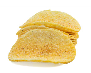 Potato chip with isolated white background