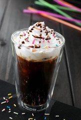 Delicious drink, capping coffee

