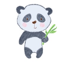 panda with bamboo leaves