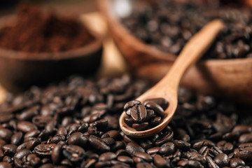 Coffee Grains Close Up