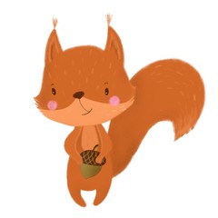 squirrel with acorn nut