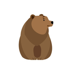 Bear Forest Animal Vector Illustration Isolated