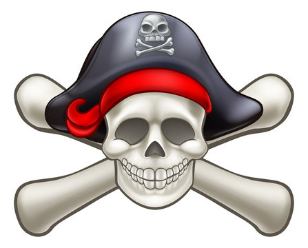 Pirate Jolly Roger skull and crossbones