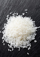 Closeup rice on stone background
