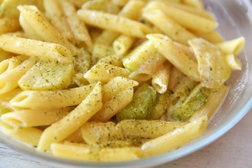 zucchini pasta with grated cheese