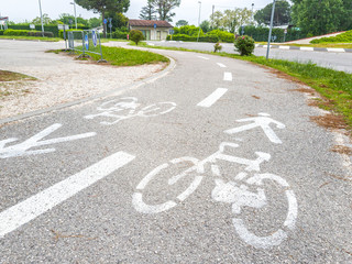 Obraz premium Marking of bicycle lane