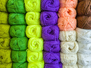 Yarns or balls with natural light