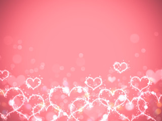 ハートの玉ボケ背景