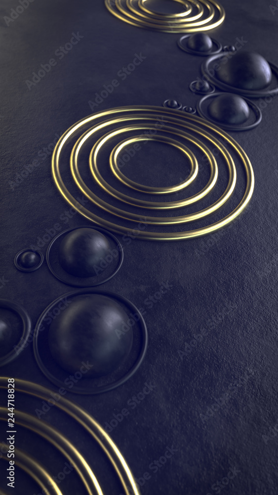 Poster 3d render. abstract wallpaper with a simple geometric shape and the main elements