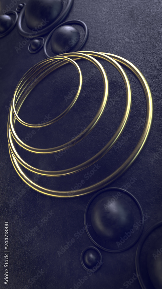 Poster 3d render. abstract wallpaper with a simple geometric shape and the main elements