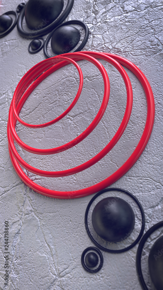 Poster 3d render. abstract wallpaper with a simple geometric shape and the main elements