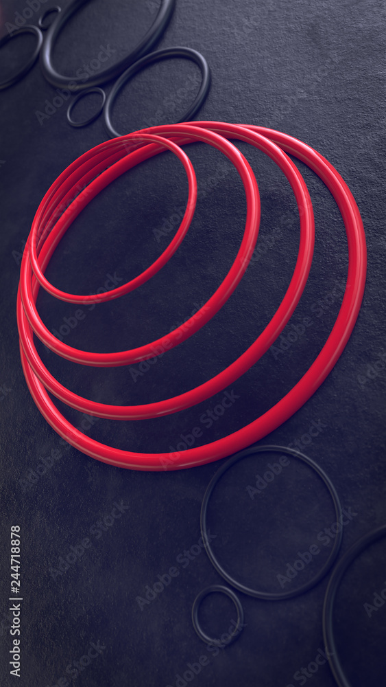 Aufkleber 3d render. abstract wallpaper with a simple geometric shape and the main elements