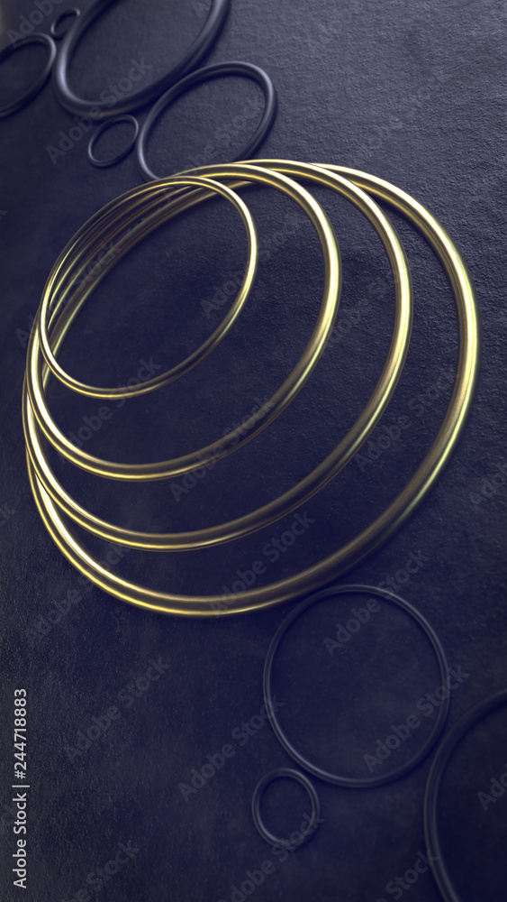 Aufkleber 3d render. abstract wallpaper with a simple geometric shape and the main elements