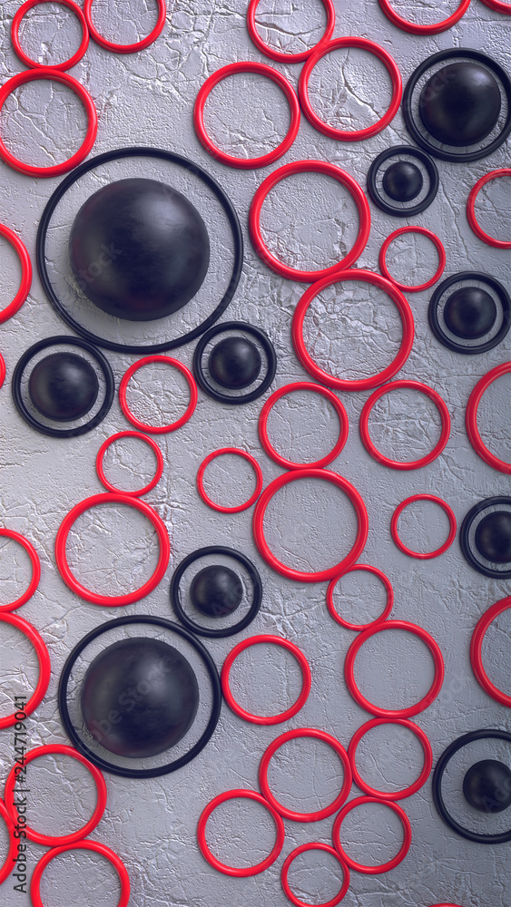 Aufkleber 3d render. abstract wallpaper with a simple geometric shape and the main elements