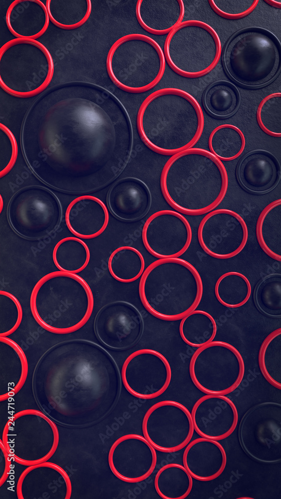 Poster 3d render. abstract wallpaper with a simple geometric shape and the main elements