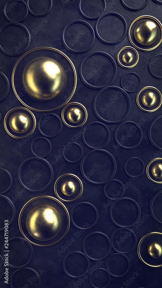 Aufkleber 3d render. abstract wallpaper with a simple geometric shape and the main elements
