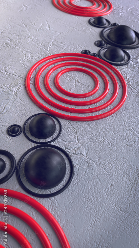 Aufkleber 3d render. abstract wallpaper with a simple geometric shape and the main elements