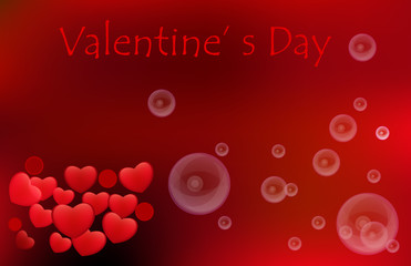 Valentine s Day background with red heart and ribbon.