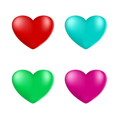 Sets of 3D Colorful Mesh Hearts