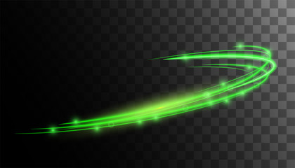 Transparent glow green light effect.glitter powder splash background. Green dust. Magic mist glowing. Round frame vector.