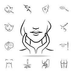 face massage icon. Detailed set of anti-aging procedure icons. Premium graphic design. One of the collection icons for websites, web design, mobile app