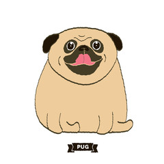 pug cartoon vector