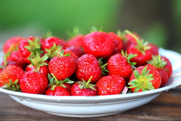 Still life with strawberries in the country