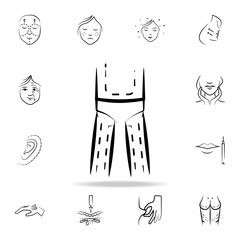 doctor's marks on the body icon. Detailed set of anti-aging procedure icons. Premium graphic design. One of the collection icons for websites, web design, mobile app