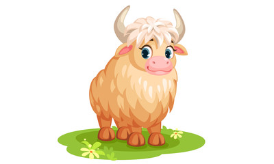 Cute yak cartoon