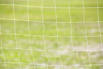 Net of the football field soccer green grass goal.