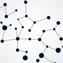 Vector abstract molecular connection and technology design for medicine biology chemistry. Concept with dots and lines