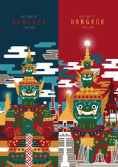 Bangkok Thailand city poster concept