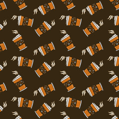 Paper coffee cup pattern vector