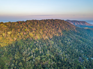 Aerial view of Aging mount during sunset at Bali, Indonesia.