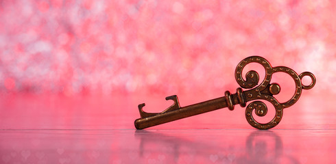 Pink Dreams on Old Brass Key, Valentine's Day and Pink Dreams Concept