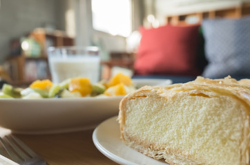 breakfast with fruit and cake