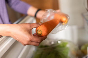 take vegetables from refrigerator
