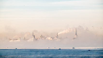 estonia, tallinn city view in steam